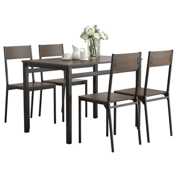 Lana Ark Brown and Matte Black 5-piece Dining Set - Image 2