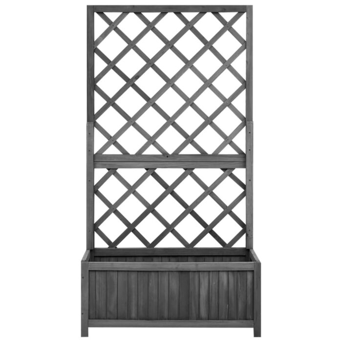 vidaXL Planter Flower Box Trellis Raised Bed Outdoor Planter Solid Firwood - 27.6"x11.8"x53.1" - Image 2