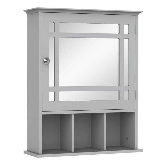 Wall Mounted Mirror Cabinet Hanging Medicine Cabinet with Shelves - Image 2