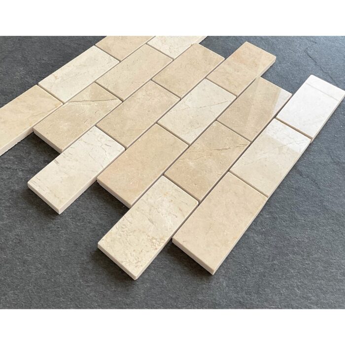 2 x 4 Brick Pattern Marble Mosaic Tiles - Image 2