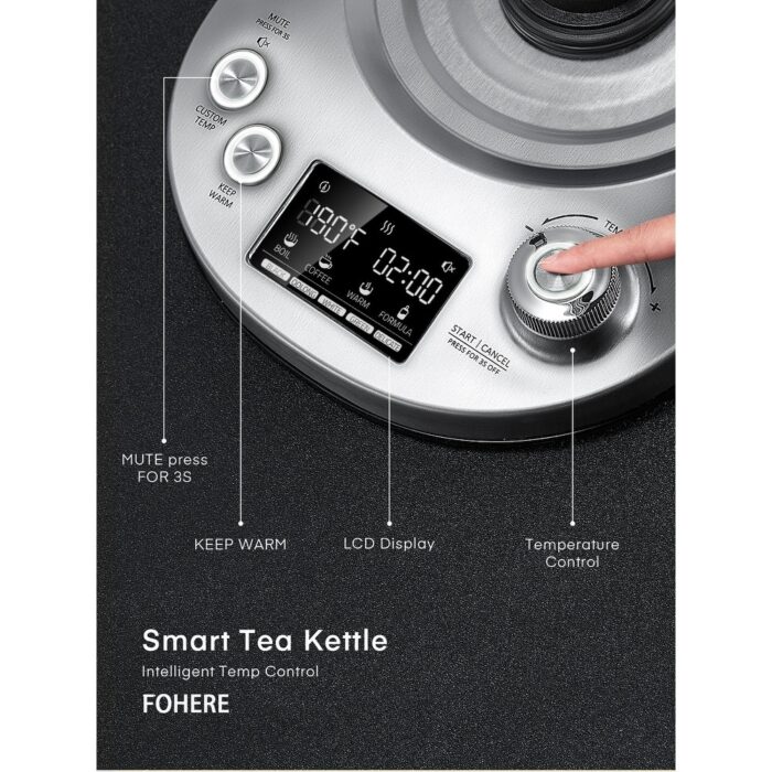 Electric Kettle Temperature Control with 9 Presets, 2Hr Keep Warm - Image 2