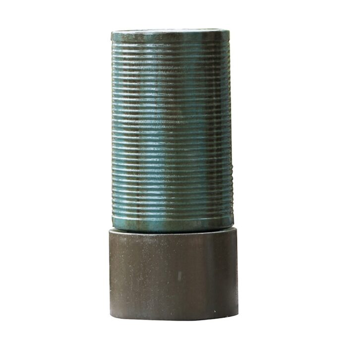 Large Concrete Cylinder Ribbed Outdoor Bird Feeder Bath Fountain - Image 2