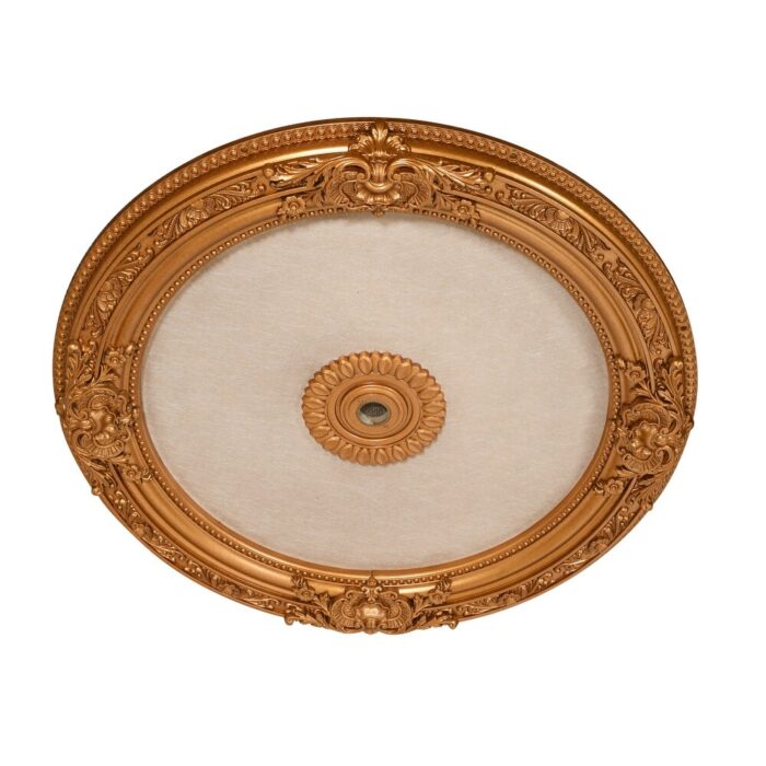 36in Gold Beige Medallion - Gold-Beige