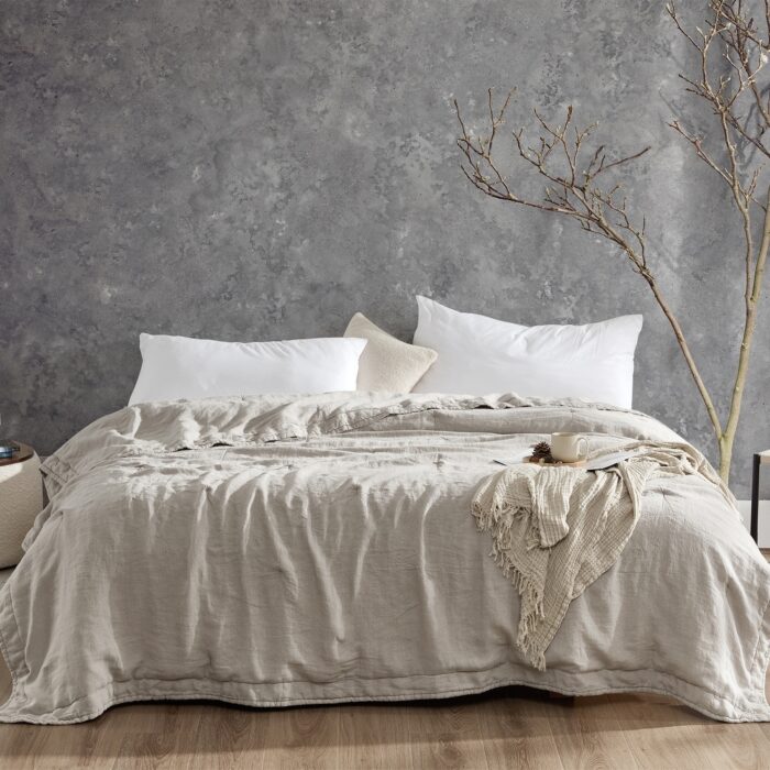 Dark Sky Reserve - Portugal Made 100% Linen Oversized Comforter - Stone Taupe