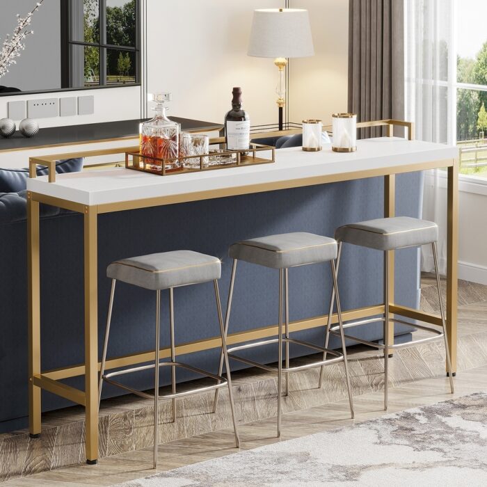 70.9" Extra Long Sofa Console Table, Behind The Couch Table Narrow Entryway Table - Image 2
