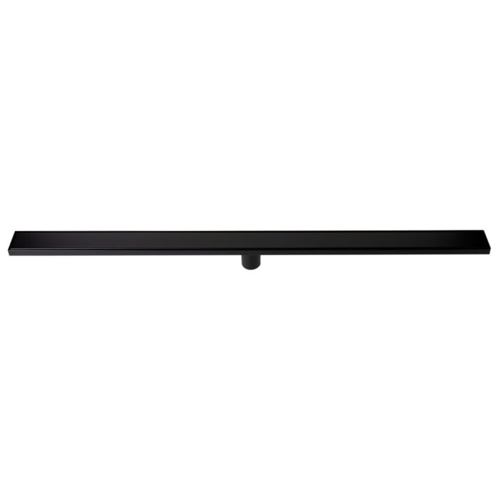 ALFI brand 47" Black Matte Brushed Stainless Steel Linear Shower Drain with Solid Cover