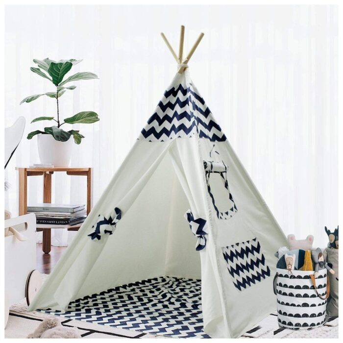 Teepee Play Tent with Mat for Indoor Outdoor