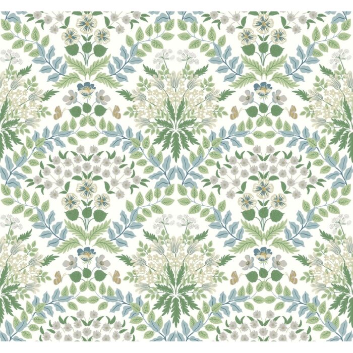 Bramble White & Blue Wallpaper