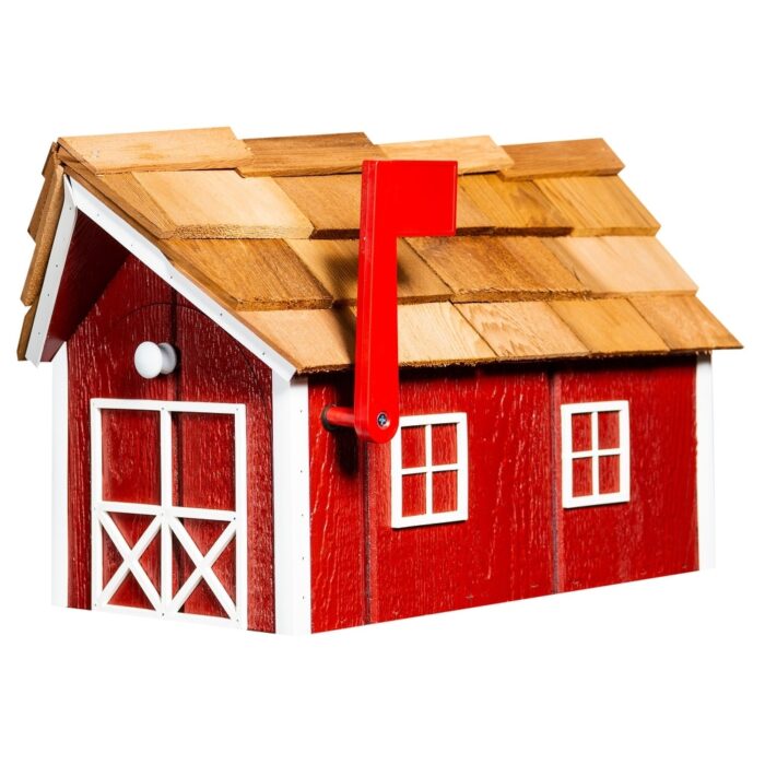 Standard Wood Mailbox with Cedar Shake Roof - Image 2