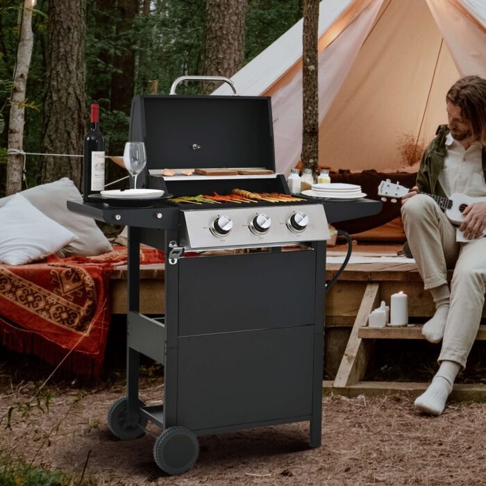 3 Burner Barbecue Grill Stainless Steel Gas Grill