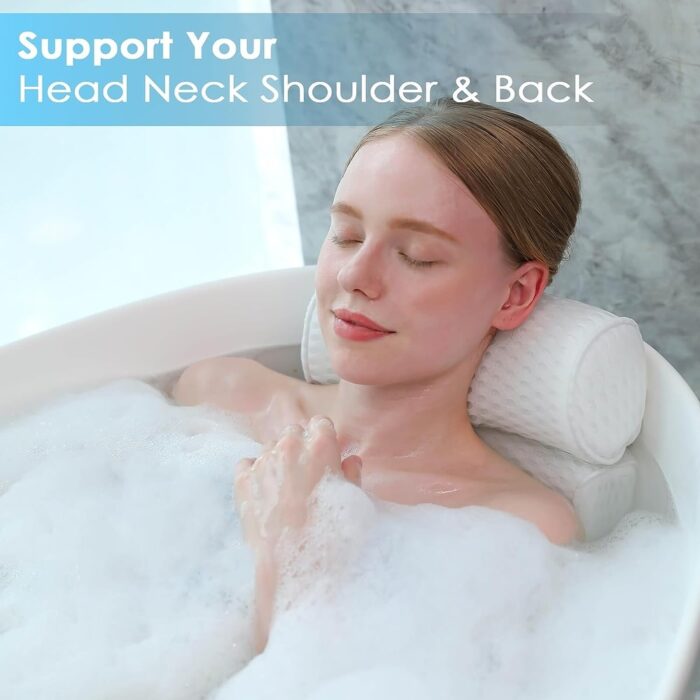 Headrest Bath Pillows for Tub Neck and Back Support with Non Slip Suction Cups - Image 2