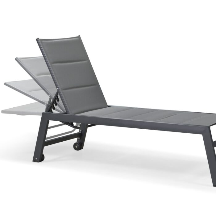 PURPLE LEAF Patio Chaise Lounge Set of 2 Chairs and Side Table, Grey - 64.17"x23.23"x14.57" - Image 2