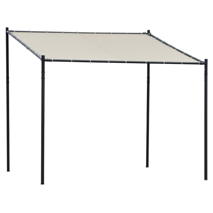 Outsunny 10' x 9' Outdoor Wall Patio Gazebo Canopy with PVC Coated Polyester Roof, Steel Frame, & Spacious Build - Image 2