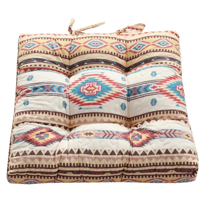The Curated Nomad San Carlos Tan Triple Layered Chair Pad - 18 inches x 18 inches - Image 2
