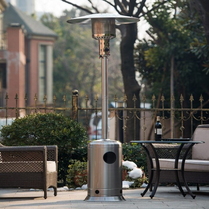 88 Inch 47000 BTU Standing Gas Outside Heater,Outdoor Patio Propane Heater with Portable Wheels - N/A - Image 2