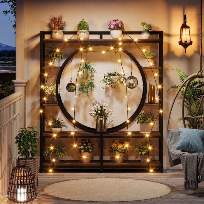 5-Tier 59" Wide Metal Planf Stand Indoor for Home, Balcony, Garden - Image 2