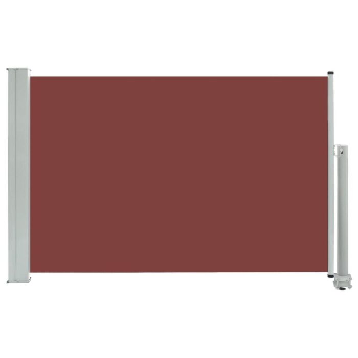 vidaXL Patio Retractable Side Awning 23.6"x118.1" Brown - 23.6" x 118.1" - Image 2