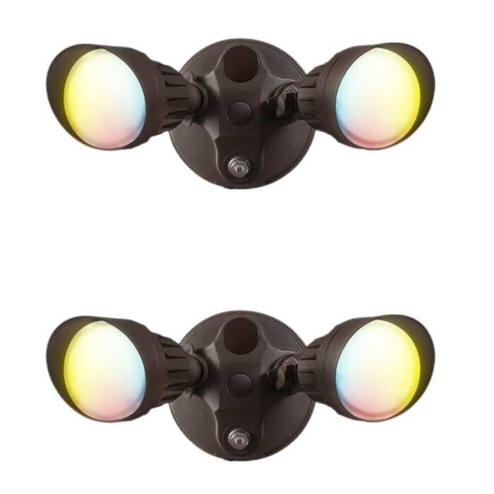 2-Pack 25W 3CCT LED Security Lights Dusk to Dawn, 3000K/4000K/5000K