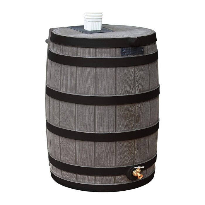 Good Ideas Rain Wizard Wood Rain Water Barrel with Darkened Ribs, Oak, (2 Pack) - 22 - Image 2
