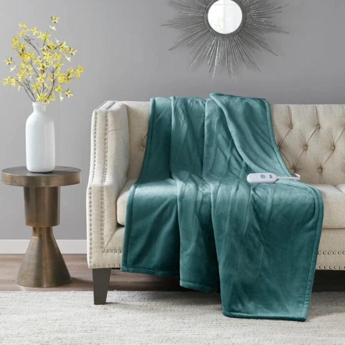 50" x 60" Heated Throw Electric Blanket Teal