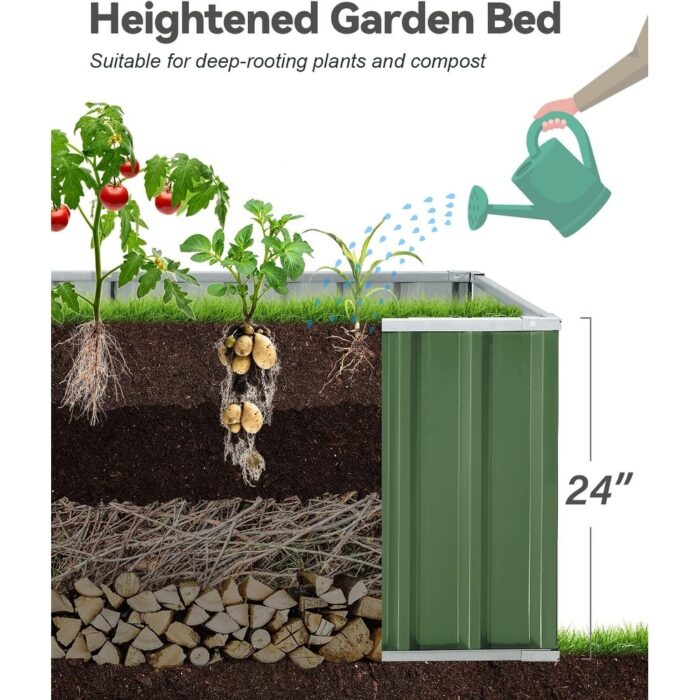 Heightened Galvanized Steel Metal Planter Box Outdoor, Large Raised Bed Kit - Image 2