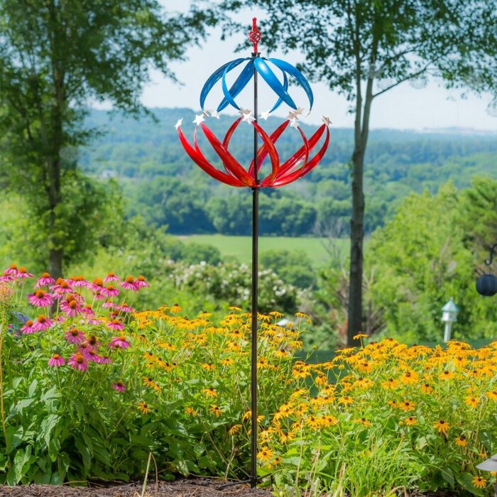 85"H Wind Spinner, Patriotic Stars - Image 2