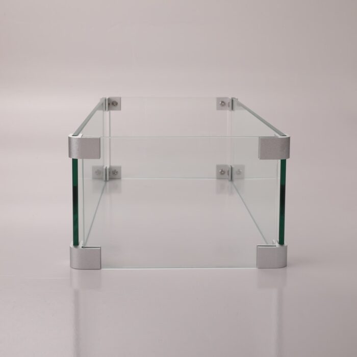 Rectangular Glass Wind Guard for Fire Pit