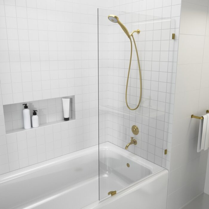 Glass Warehouse 58.25" x 22" Frameless Shower Bath Fixed Panel - Image 2