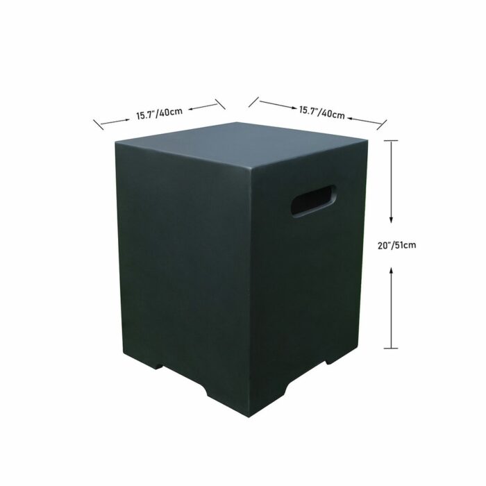 Black Square Tank Cover ONB021BK- Modeno - 15.7" x 15.7" x 20" - Image 2