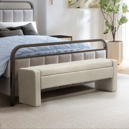 14 Karat Home Bedroom Bench with Storage Space
