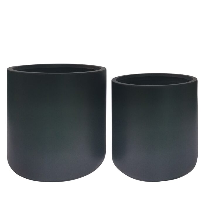 Resin Planter Pots Round Nested Planter Pot Indoor-Outdoor Big Flower Pot Decorate Garden Balcony Home (Set of 2 )