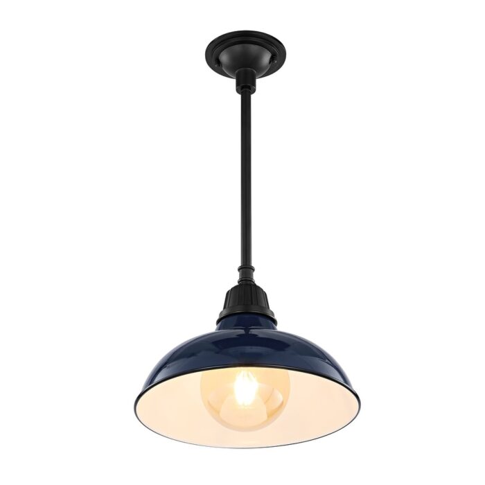 Croydon 12.25" 1-Light Farmhouse Industrial Indoor/Outdoor Iron LED Pendant, by JONATHAN Y - 12.25 - Image 2