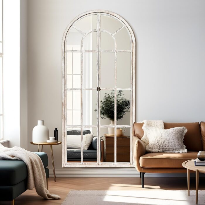 Window Mirror Arched Wood Mirror 71'' L*31'' W - Image 2
