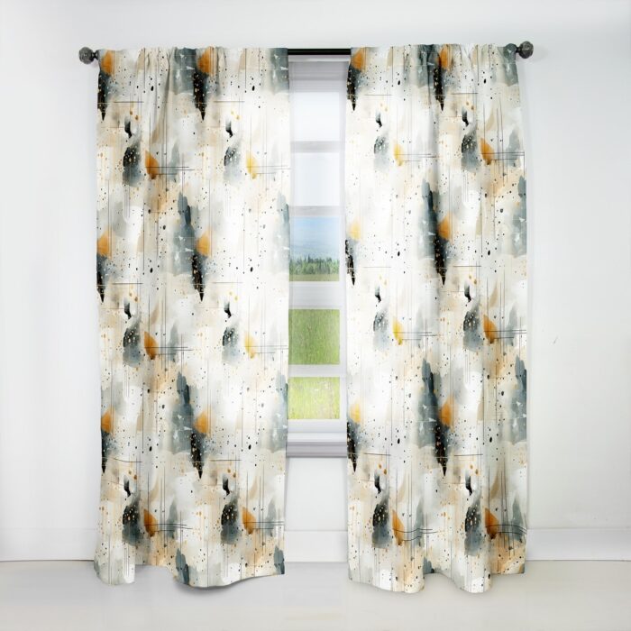 Designart "Urban Geometric Pattern" Abstract Curtain Panel 120 Inches