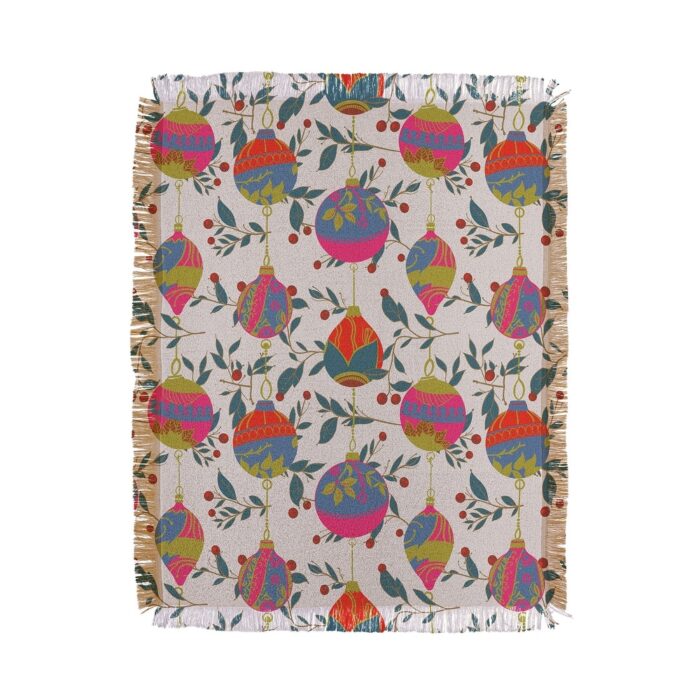 Emanuela Carratoni Christmas Vintage Ornaments 2 Throw Blanket - Image 2