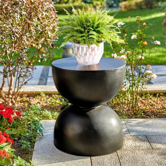 Glitzhome Set of 2 18"H Modern MGO Garden Stool Plant Stand