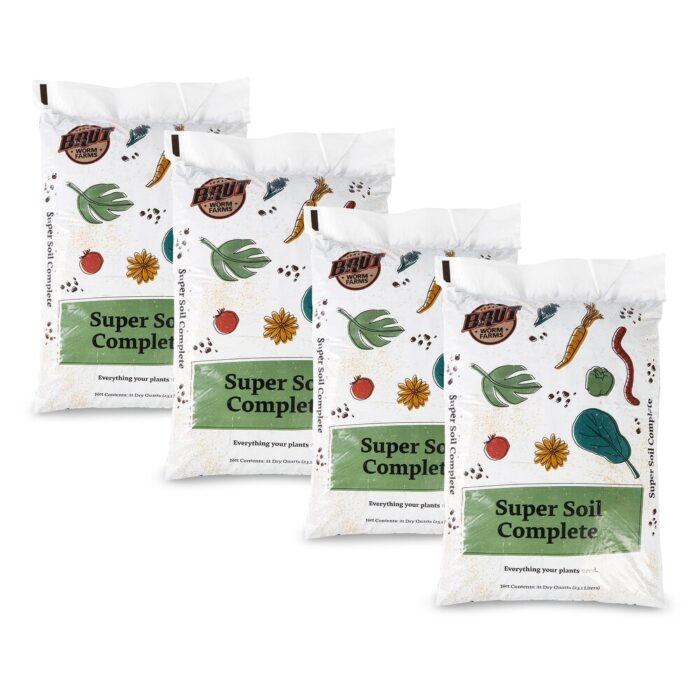 Brut Worm Farms Super Soil All Purpose Rich Dark Blend Organic Soil (4 Pack)
