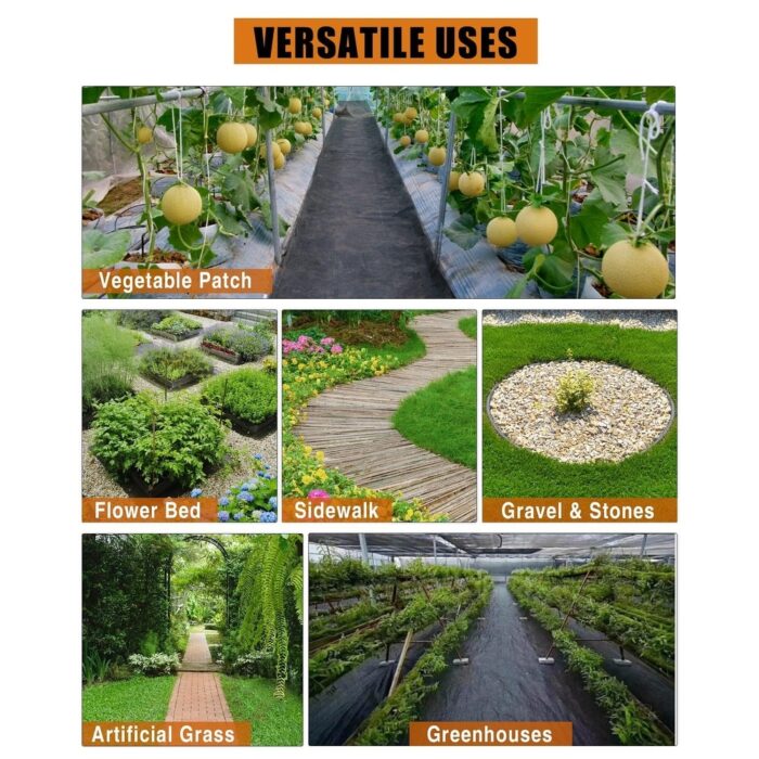 Weed Control Garden Cloth, Weed Block Gardening Ground Cover Mat - Image 2