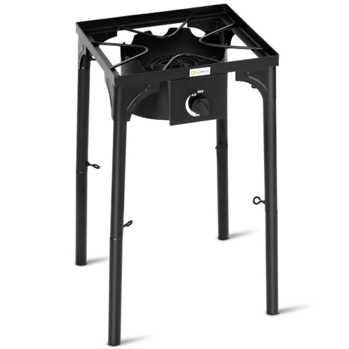 Powerful 100,000-BTU Portable Propane Camp Stove with Adjustable Legs - 15.5" x 15.5" x 17" - Image 2
