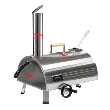 12 in. Wood Fired Outdoor Pizza Oven in Sliver with Carry Bag