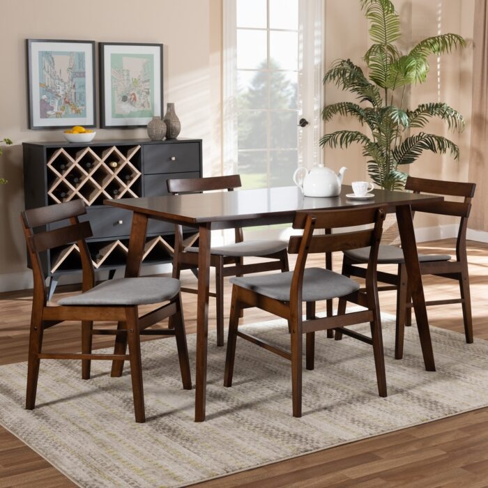 Eleri Mid-Century Modern Transitional 5-Piece Dining Set - Image 2