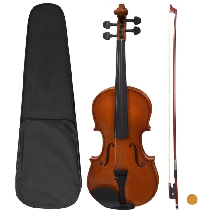 vidaXL Violin with Bow Violin Outfit with Chin Rest Carrying Bag 4/4 Full Size - 4/4 23.2"
