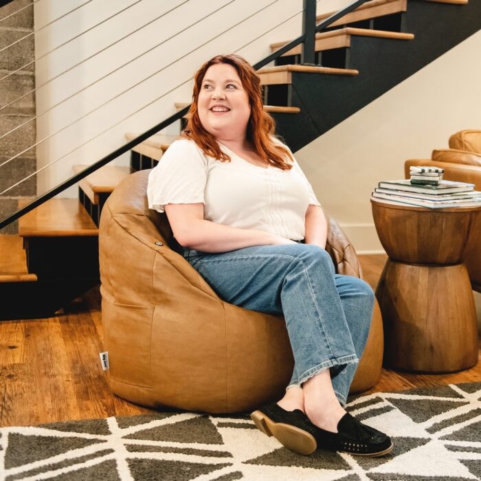 Big Joe Milano Vegan Leather Bean Bag Chair with Massage Function - Image 2
