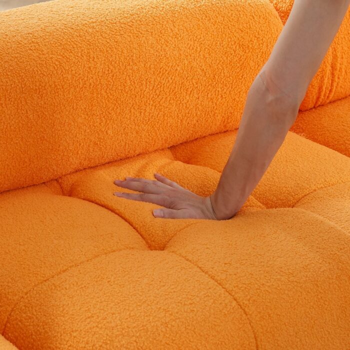 Button Tufted Single Sofa Velvet Reading Sofa Chair Lazy Sofa Stools