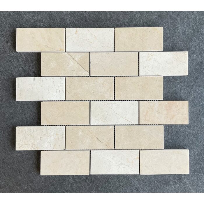 2 x 4 Brick Pattern Marble Mosaic Tiles