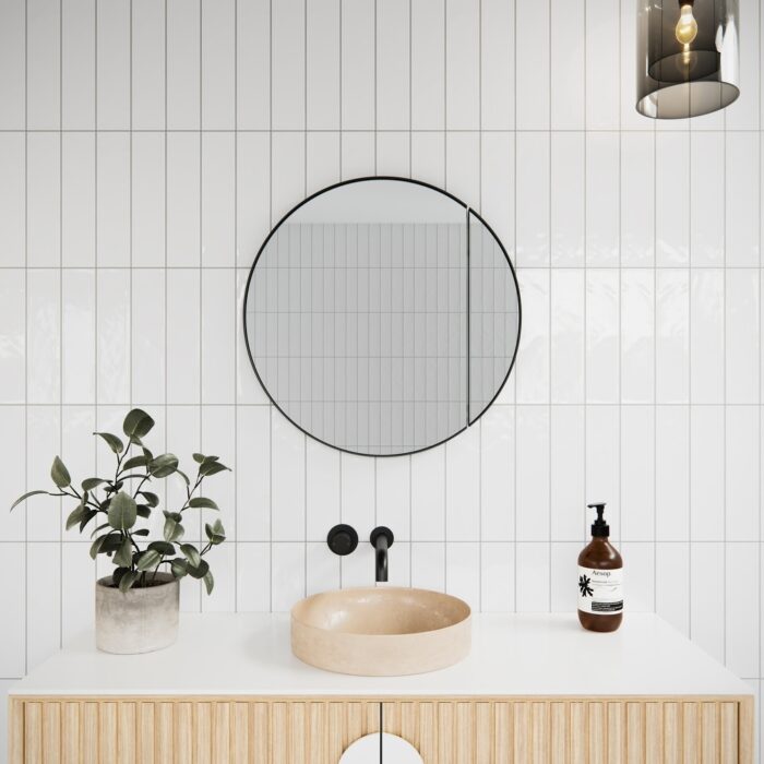 One Door Steel Frame Round Shape Medicine Cabinet - Image 2