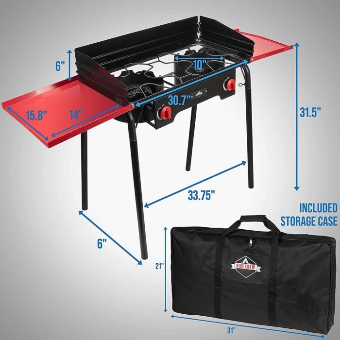 Hike Crew Outdoor 2 Burner Stove with Wind Panels - Double Burner - Image 2