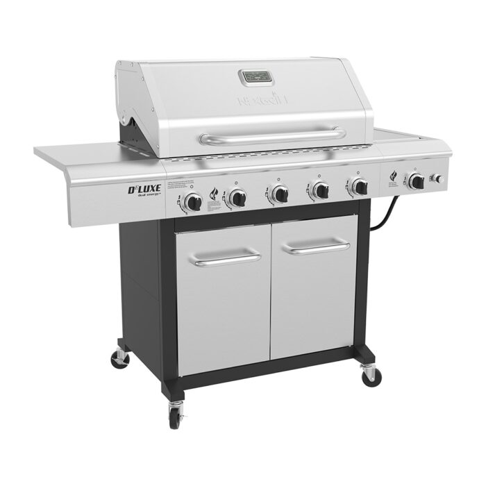 Nexgrill Deluxe 5-Burner Propane Gas Grill w/ Side Table & Ceramic Searing Side Burner - Image 2