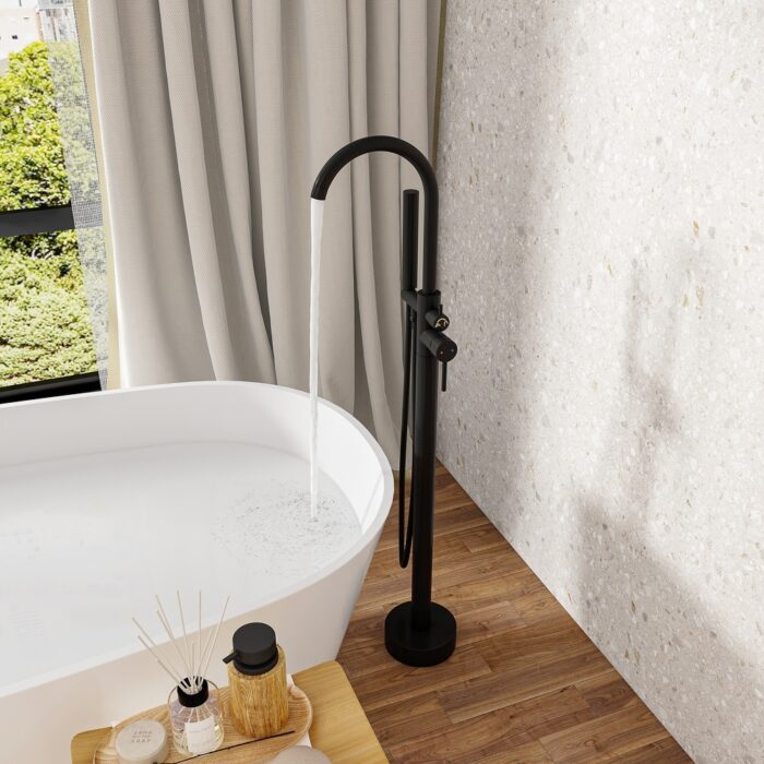 Bathroom w/our Freestanding Stainless Steel Tub Faucet and Hand Shower - 44.3"H - Image 2