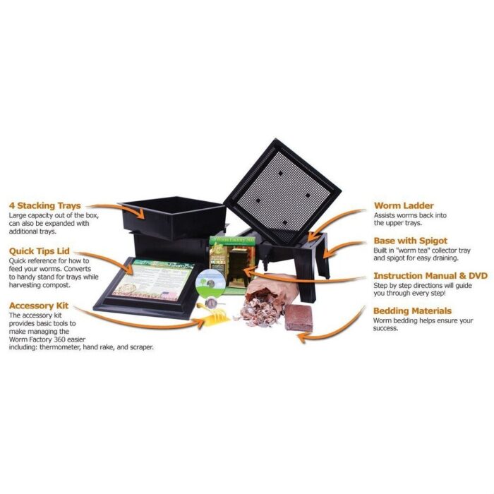Black Worm Composter with Compost Tea Spigot - Indoor or Outdoor - 18 x 18 x 15 inches - Image 2